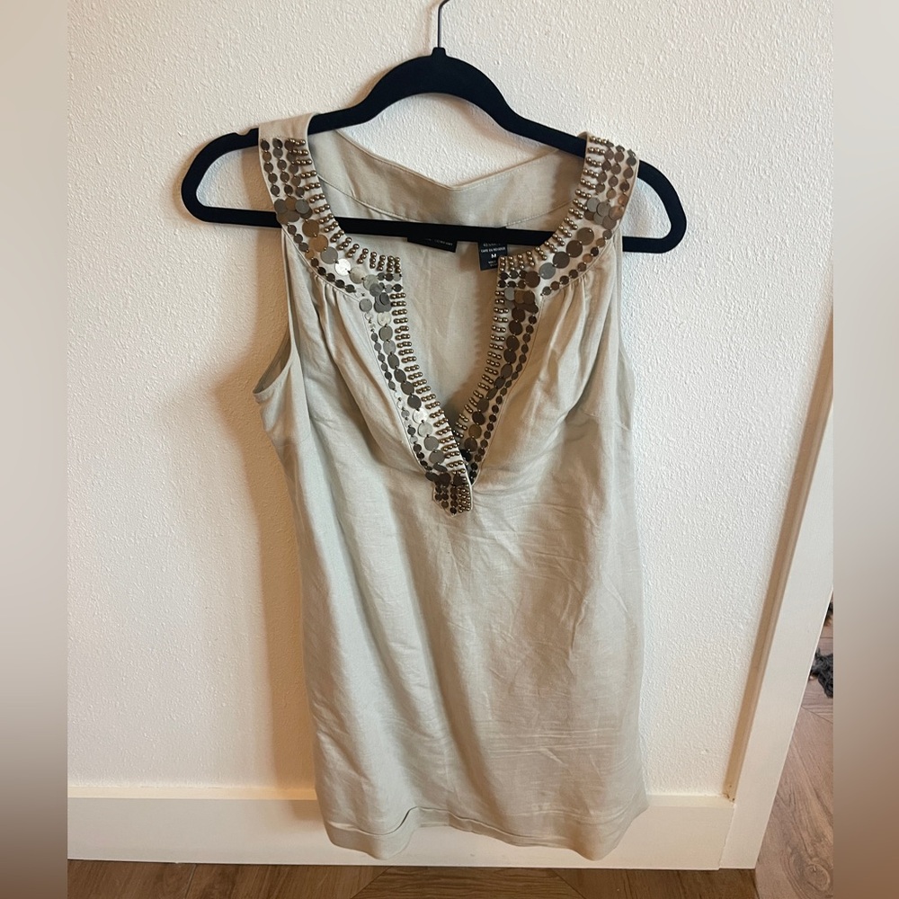 New York & Co embellished linen short dress